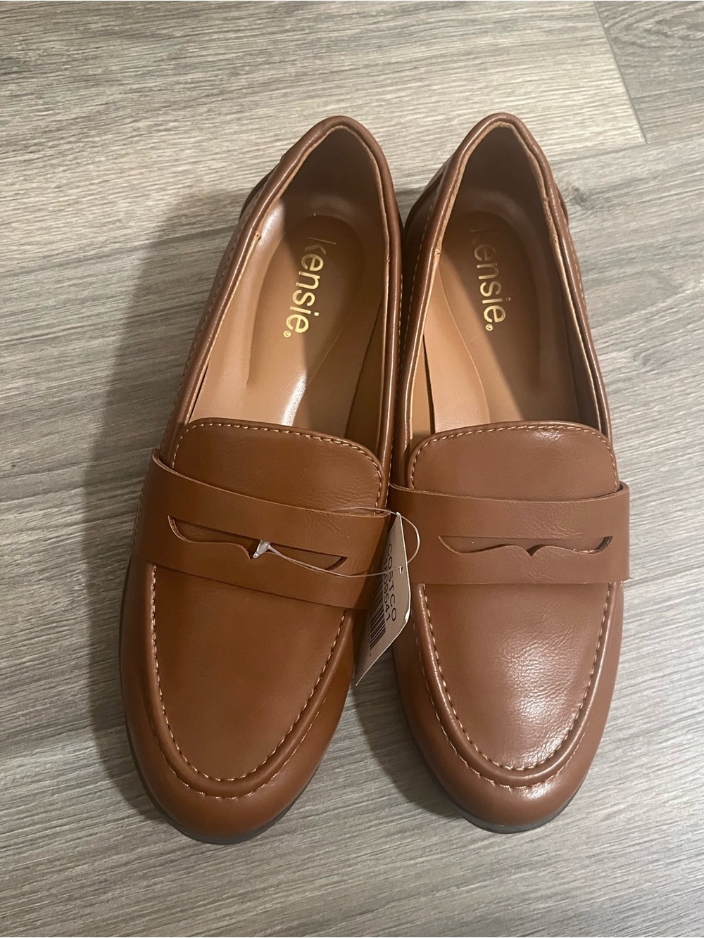 Kensie Cognac Brown Penny Loafers for Women